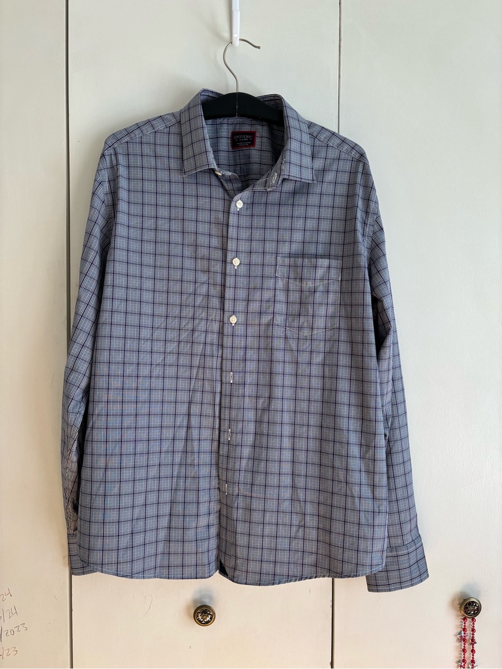 UNTUCKit Men's Blue Plaid Button-Down Shirt